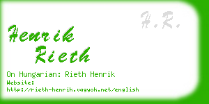 henrik rieth business card